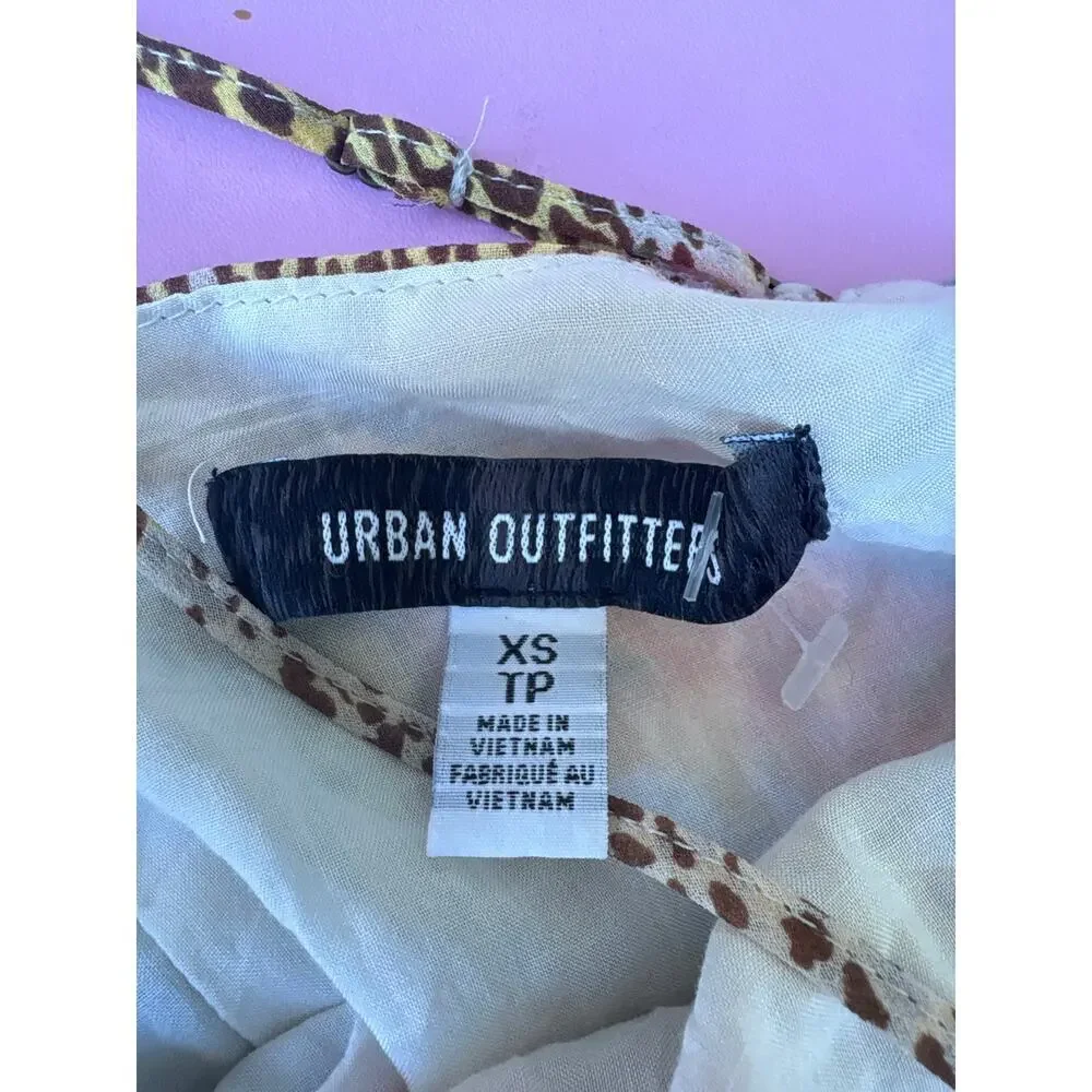 Urban Outfitters Vickie Chiffon Midi Dress Animal Floral Print XS